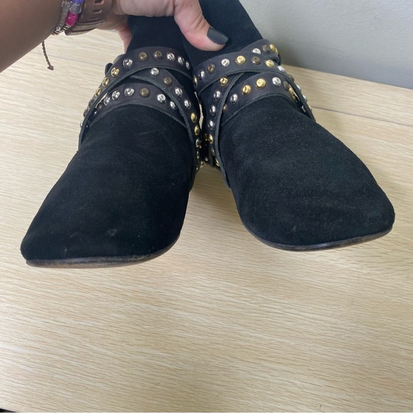 Isabel Marant Etoile Black Suede Hey Jude Ruben Studded Boots Booties 40 or 10 - Picture 4 of 11